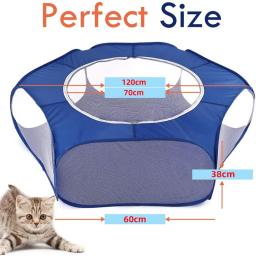 Gaiola portátil transparente aberta dobrável, Gaiola de gato e cachorro, Barraca Pet Playpen, Cerca de quintal para cachorro, Coelho, Hamster - Image 2