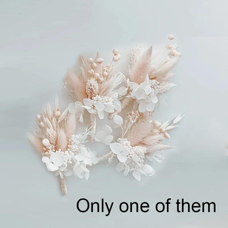 Coelho Cauda Secas Pampas Grama, Flor De Pulso De Noiva, Presentes De Dama De Corsage, Flores De Casamento, Flor De Casamento Boho, Menina Suprimentos - Image 1