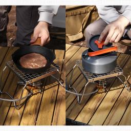 Portátil e leve Camping Grill, Grelha ajustável em aço inoxidável, Design dobrável, Perfeito para caminhadas piqueniques e pesca - Image 5
