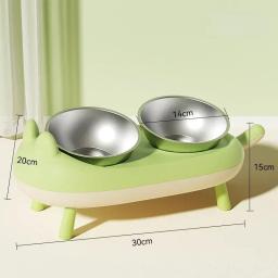 Tigela dupla de aço inoxidável para pet, suporte dobrável, tigela de comida e água para cães e gatos, alimentador antiderrapante de grande volume, acessórios para animais - Image 6