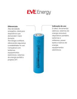 Kit 10 Baterias Li-Ion EVE Recarregável 18650 2550mAh 3,6V 26V - Image 3