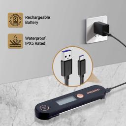 INKBIRD-Termômetro recarregável à prova d'água de alimentos digitais, churrasco, fritar, carne, sondas dobráveis, IPX5, IHT-1X - Image 5