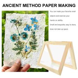 Tela de quadro para fazer papel, faça você mesmo, molde de madeira, artesanato, deckle, brinquedos de impressão, kit artesanal, ferramentas de molde para crianças, pacote de flores - Image 6