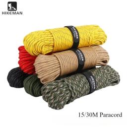 HIKEMAN Militar 750 Paracord Cordão de acampamento tático Caminhadas Sobrevivência Corda de nylon Cabo de pára-quedas Acessórios para barraca ao ar livre 15/30M - Image 1
