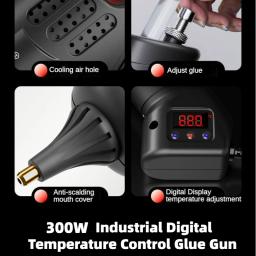 300w/800w profissional quente melt pistola de cola digital temperatura ajustável uso 11 mm cola quente varas ferramentas industriais silicone arma - Image 5