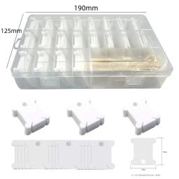 Conjunto de bobinas de plástico e enrolador de bobina, cartão de linha de carretel, fio de bordar, faça você mesmo, organizador de linha de ponto, suporte, ferramentas de costura - Image 1