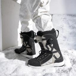 CARV-Sapatos de snowboard Double Boa para homens e mulheres, sapatos profissionais de patinação de uma palavra, alta dureza, equipamento de esqui - Image 4