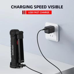 Recarregável Camping Lanterna LED, Luz de trabalho com ímã e gancho, IP64 impermeável, 5 modos de iluminação, Adequado para trabalho noturno - Image 6