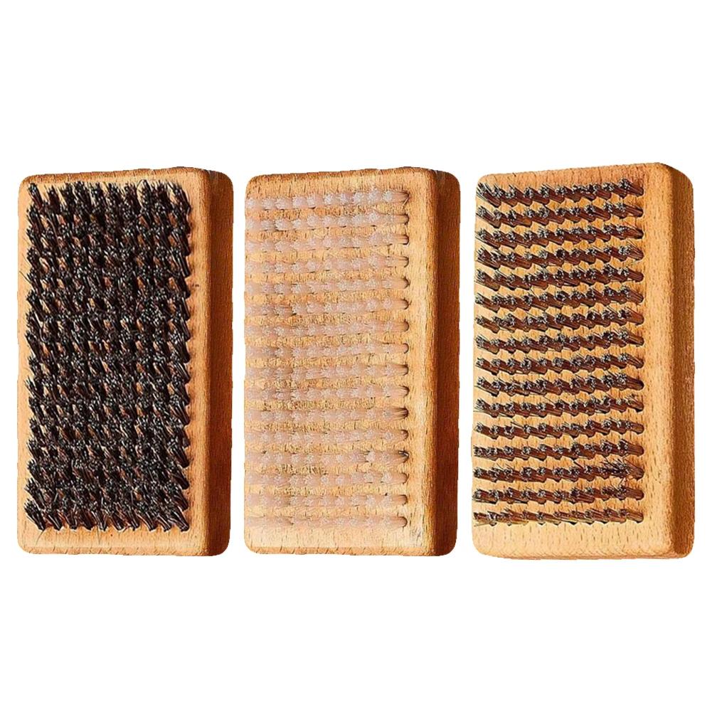 3 pçs punho de madeira latão/nylon/crina de cavalo escova de depilação de esqui snowboard escova de cera ferramenta de manutenção esqui snowboard acessórios - Image 1
