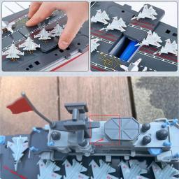 Barco de casco super longo RC carregando para crianças, navio de guerra RC militar, brinquedo elétrico para menino, navio porta-aviões Warsh, 68cm - Image 6