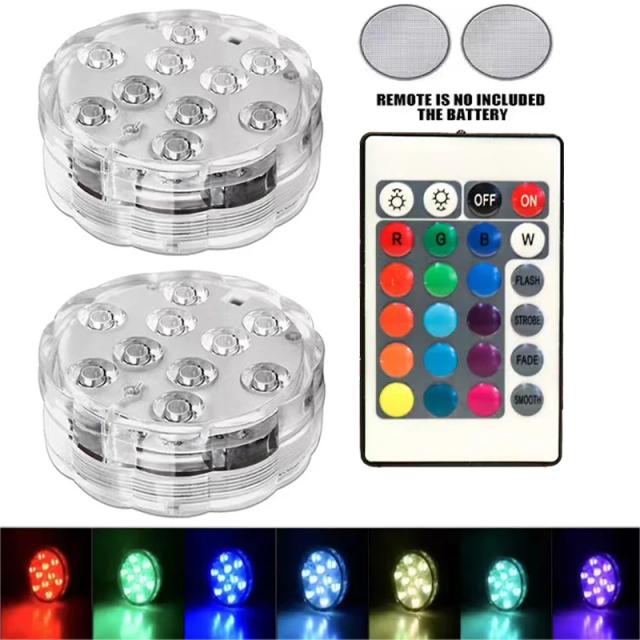 Controle RGB sem fio para lâmpada subaquática 10 LED: ideal para aquários, barcos e decoração de ambientes com peixes.