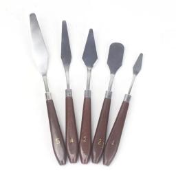 Conjunto de 5 peças de pintura a óleo raspador paleta faca aquarelas finas acrílicas guache pintura espátula escolher ferramentas de mistura de cores materiais de arte - Image 5
