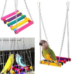 Colorido Hanging Hammock Swing Toys para Animais de Estimação, Perfeito para Papagaios, Periquitos, Periquitos, Calopsitas, 1Pc - Image 1