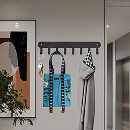 Suporte de chave adesivo Wall Mount, Chaveiro, Suporte chave preto decorativo, 8 ganchos - Image 4