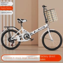 Bicicleta dobrável de 20 polegadas, para crianças de meia-idade, estudante, velocidade única, velocidade variável, portátil, viagem leve, para a cidade, novo - Image 3