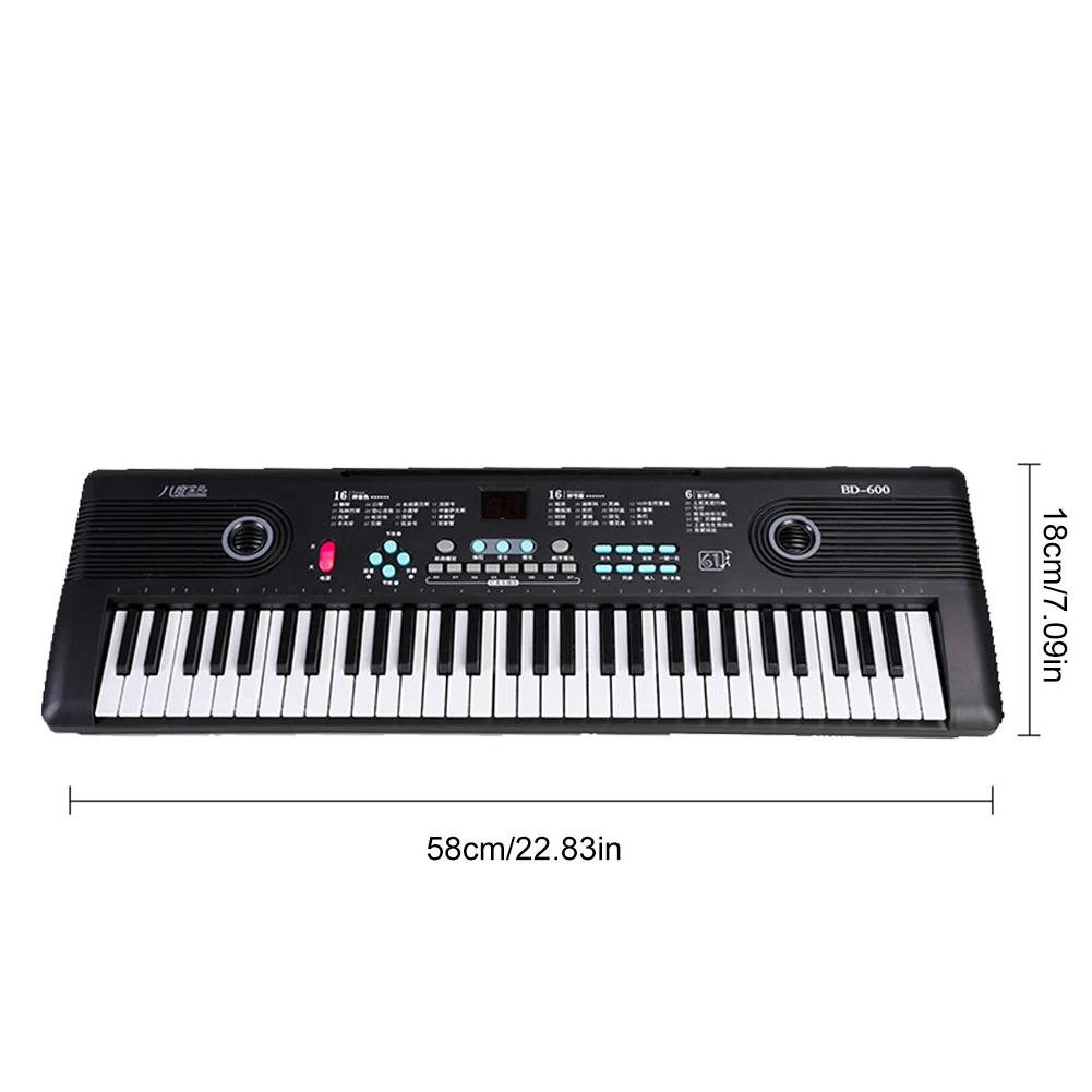 Órgão Eletrônico com Microfone para Crianças, USB, Teclado Digital, Piano, Instrumento Musical, Brinquedo Elétrico, 61 Teclas - Image 1