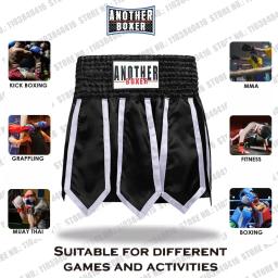 Shorts de boxe profissionais para homens e mulheres, calças Kickboxing, artes marciais MMA, roupas de luta, muay thai, fita, kick boxing - Image 5