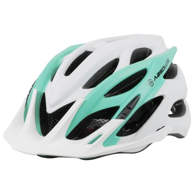 Capacete Absolute Luna Branco e Verde Tamanho M com Ventilação Integrada