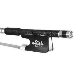 Avançado nível orquestra violoncelo arco 4/4 tamanho de fibra carbono com prata seda trançado ébano sapo 4/4 violoncelo violino instrumentos da família - Image 4