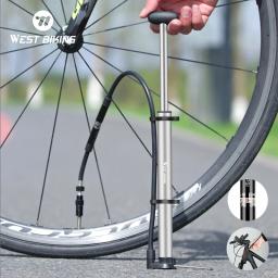 Oeste bicicleta-bomba de alta pressão bicicleta, 140psi, com calibre para garfo, inflator pneu, válvula presta schrader, para ciclismo - Image 1