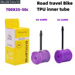 Tubo interno de bicicleta de estrada de cascalho GUSTAVO 700X35/50c TPU material pneu 45mm 65mm comprimento válvula francesa - Image 1