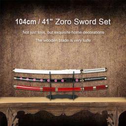 Anime Japonês Espada Samurai, Espadas Roronoa Zoro, Katana, Shusui, Enma, Kitetsu, Espada Livre, Suporte e Cinto, Feitos À Mão, Cosplay, 104cm - Image 1