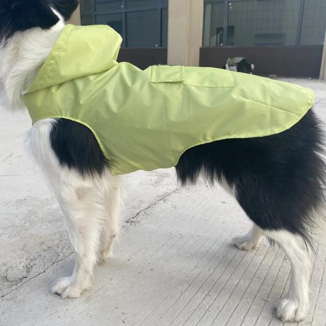 Capa de Chuva Impermeável para Pets com Tira Reflexiva - Jaqueta com Capuz para Cães e Gatos, Acessórios para Atividades ao Ar Livre