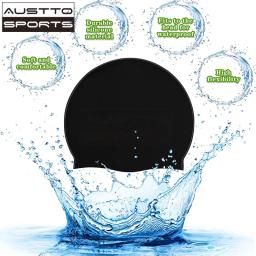 Austto unissex adulto silicone touca de natação à prova dwaterproof água chapéu antiderrapante boné de piscina feminino masculino - Image 3