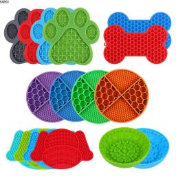 Silicone Slow Eating Lambendo Mat, Pet Dog Lamber Pad, Esteira de manteiga de amendoim de banho, Gatos Alimentando Mat, Novo - Image 2