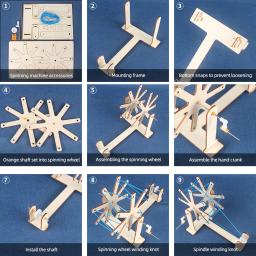 Mini kit de estrutura de tear de tecelagem, roda giratória de madeira, tear de tapeçaria, tear de tecelagem pequeno de viagem para iniciantes, conjunto de tecido diy - Image 6