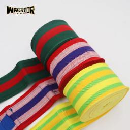 Alta Qualidade Boxe Mão Wraps, Handwraps para Treinamento, Bandagens Coloridas, Padrão de Listra, 3m, 5m Comprimento, 2Pcs Pack - Image 1