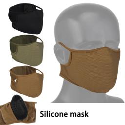 Máscara Tática Half-face com Silicone Balaclava, Respirável, Macio, Acampamento, Caça, Caminhadas, Airsoft, CS Tiro, Equipamento de Treinamento ao Ar Livre - Image 1