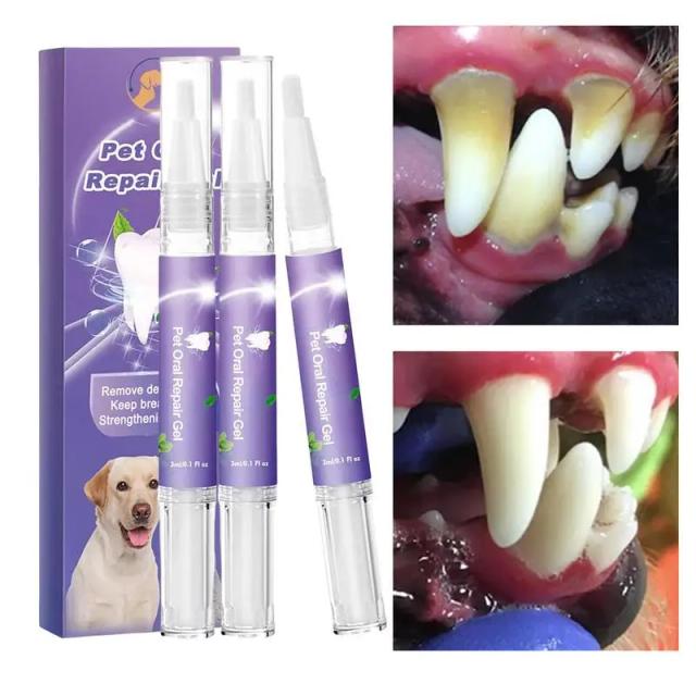 Gel Dental Natural para Animais de Estimação - Dentífrico e Ambientador de Respiração para Cães e Gatos