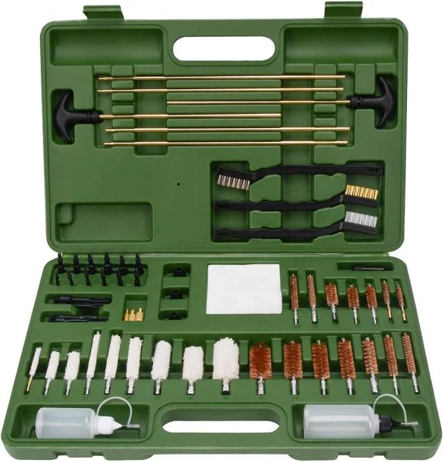 Kit Completo de Limpeza para Pistolas de Tiro - 62 Peças com Fios de Cobre de Alta Qualidade e Escovas de Aço Multifuncionais