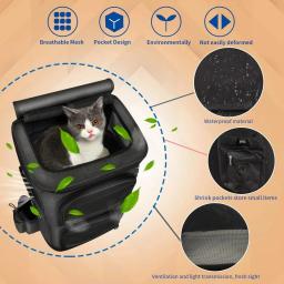 Compartimento duplo mochila gato, Pet Trolley Case com rodas, grande espaço, mochila para gatos, transportadora - Image 4