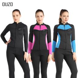 Fato com zíper frontal de neoprene para mulheres, traje mergulho adulto, mergulho livre, surf e natação, 1,5mm - Image 1