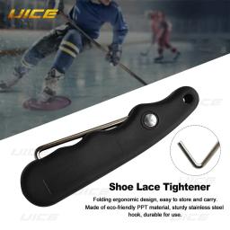 Com gancho estendido dobrável portátil preto durável prático de hóquei no gelo skate rendas tightener ergonômico para figura roller sports - Image 3
