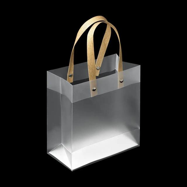 Sacos de Plástico Transparente Fosco com Alças para Decoração de Flor - Embalagem de Alta Qualidade