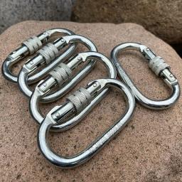 Gancho mosquetão de aço forjado 23KN, Segurança profissional, Escalada de segurança Rope Lock, Ferramenta protetora de montanhismo - Image 2