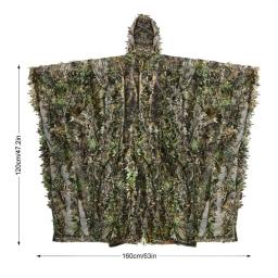 3D Maple Leaf Hunting Ghillie Terno, Camuflagem, Ternos Táticos Roupas, Tiro, Vida selvagem, Observação de aves, Fotografia, Poncho, Manto - Image 6