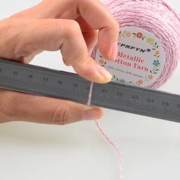 Tprpyn 50g 150m fio de algodão metálico para tricô crochê malha diy fios ocos crochê linha metalizada linhas mão malha - Image 5