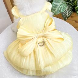 Vestido de casamento com saia arco, roupas para cães, roupas para gatos, ursinhos de pelúcia, roupas para cachorros pequenos, primavera e verão - Image 2