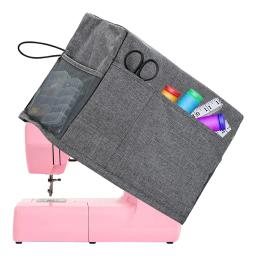 Capa protetora para máquinas de costura domésticas Capa contra poeira com bolsos, apto para a maioria, 1 PC - Image 1