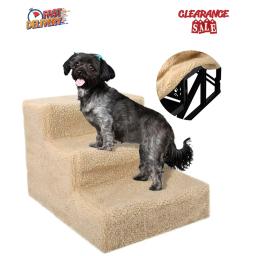 Autorização! Indoor Pet Escadas Ramp Ladder para Filhotes, Dog and Cat Ladder, até 55 lbs, bege, 3 degraus - Image 1
