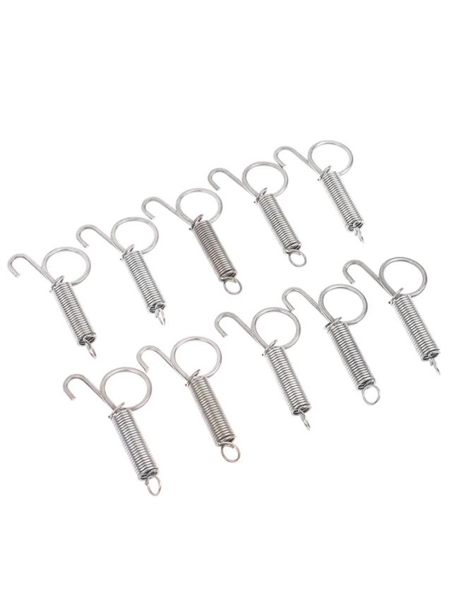 Porta Tensão Primavera Multifuncional com Gancho - Conjunto com 10 Fechos para Gaiolas de Animais e Bloqueio para Coelhos