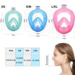Máscara de mergulho profissional, snorkel facial completo, óculos anti-nevoeiro, equipamento de natação subaquática, crianças e adultos - Image 2