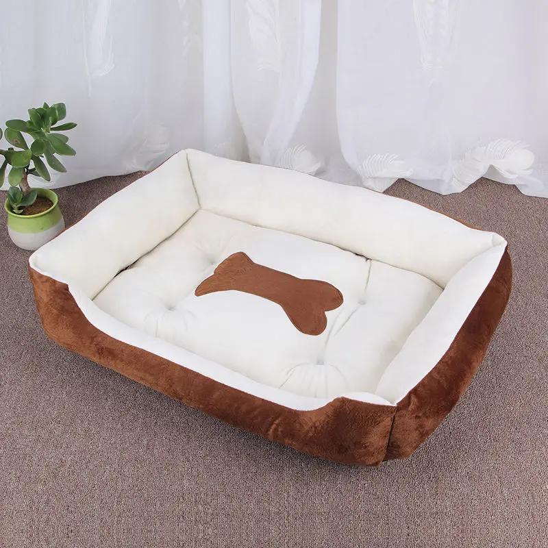 Cama grande acolchoada de veludo quente, cama grande com estampa para animal de estimação, casa de cachorro, rosa, macia, lã, gato, casa de cachorro, petshop, ninho, cestas - Image 1