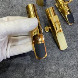 Latão banhado a ouro saxofone boquilha, em forma de bala, acessórios para instrumentos musicais tenor, soprano, alto - Image 4