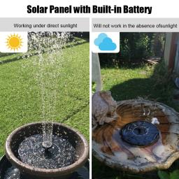 Solar Powered Bird Bath Fountain, Fountain Pump, Decoração Do Jardim, Flutuante Cachoeira, Lagoa E Pátio - Image 6