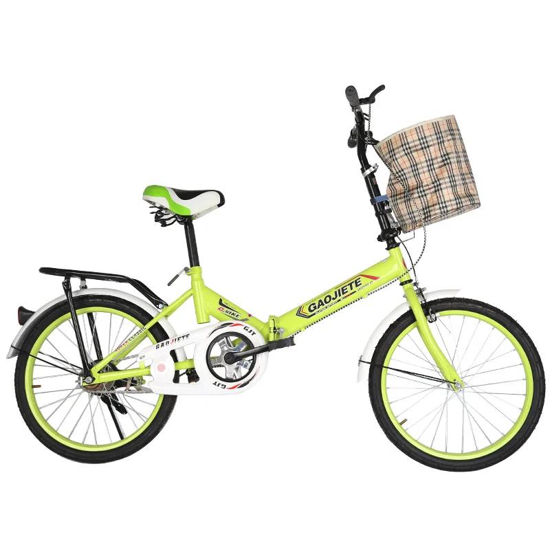 WOLFACE-Bicicleta dobrável para adultos com cesto, bicicleta de estrada, bicicleta de lazer, estudante primário e secundário, 20 in, novo - Image 1